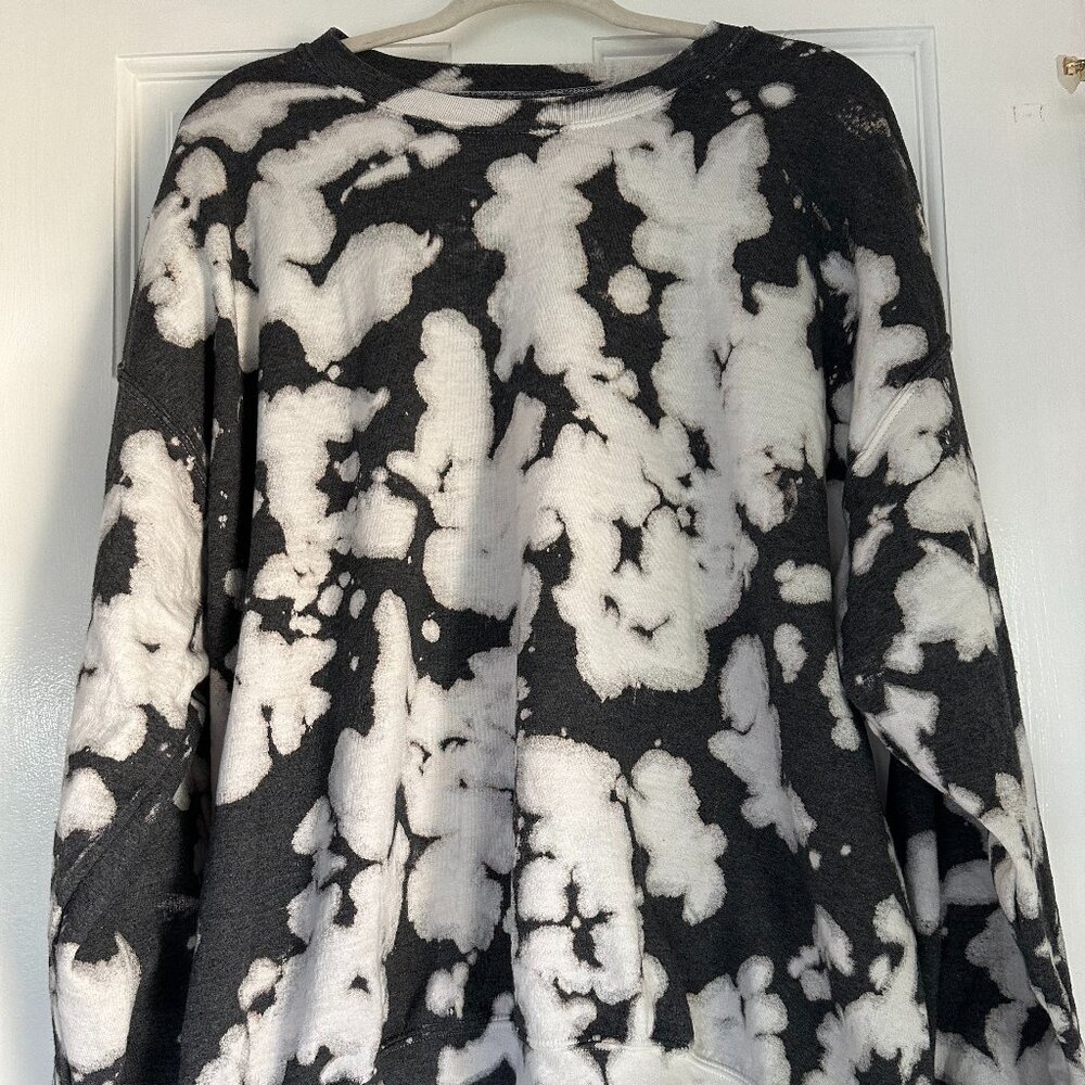 Urban Outfitters black and white bleached crewneck